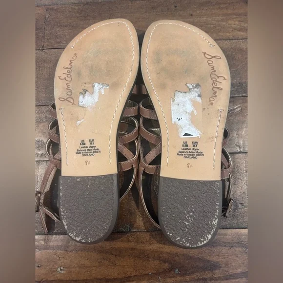 Sam Edelman Gilda Tan Gladiator Flat Sandals in Size 8.5 - Picture 7 of 7